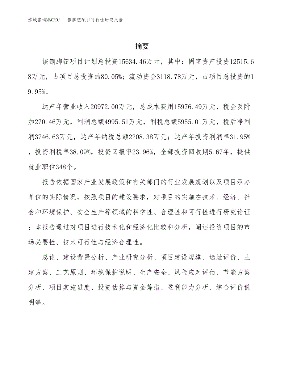 铜脚钮项目可行性研究报告（总投资16000万元）（70亩）_第2页