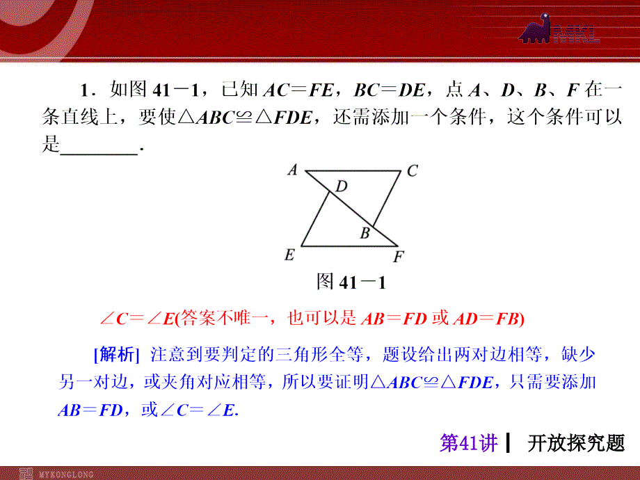 2013届中考人教版数学考前热点冲刺指导《第41讲　开放探究题》（19ppt）_第3页