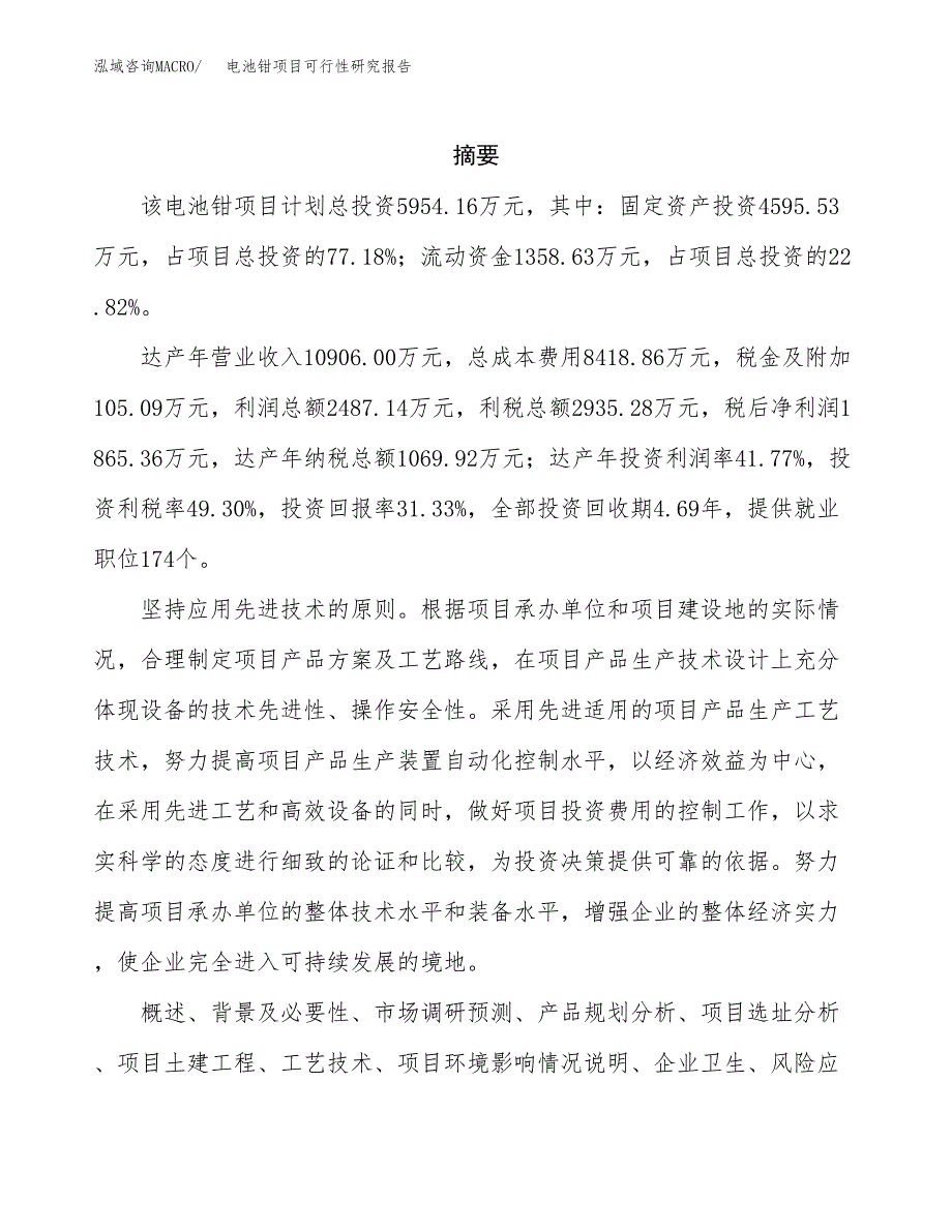 电池钳项目可行性研究报告（总投资6000万元）（24亩）_第2页