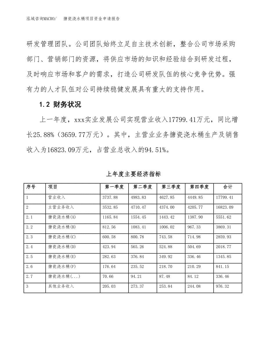 搪瓷浇水桶项目资金申请报告.docx_第5页