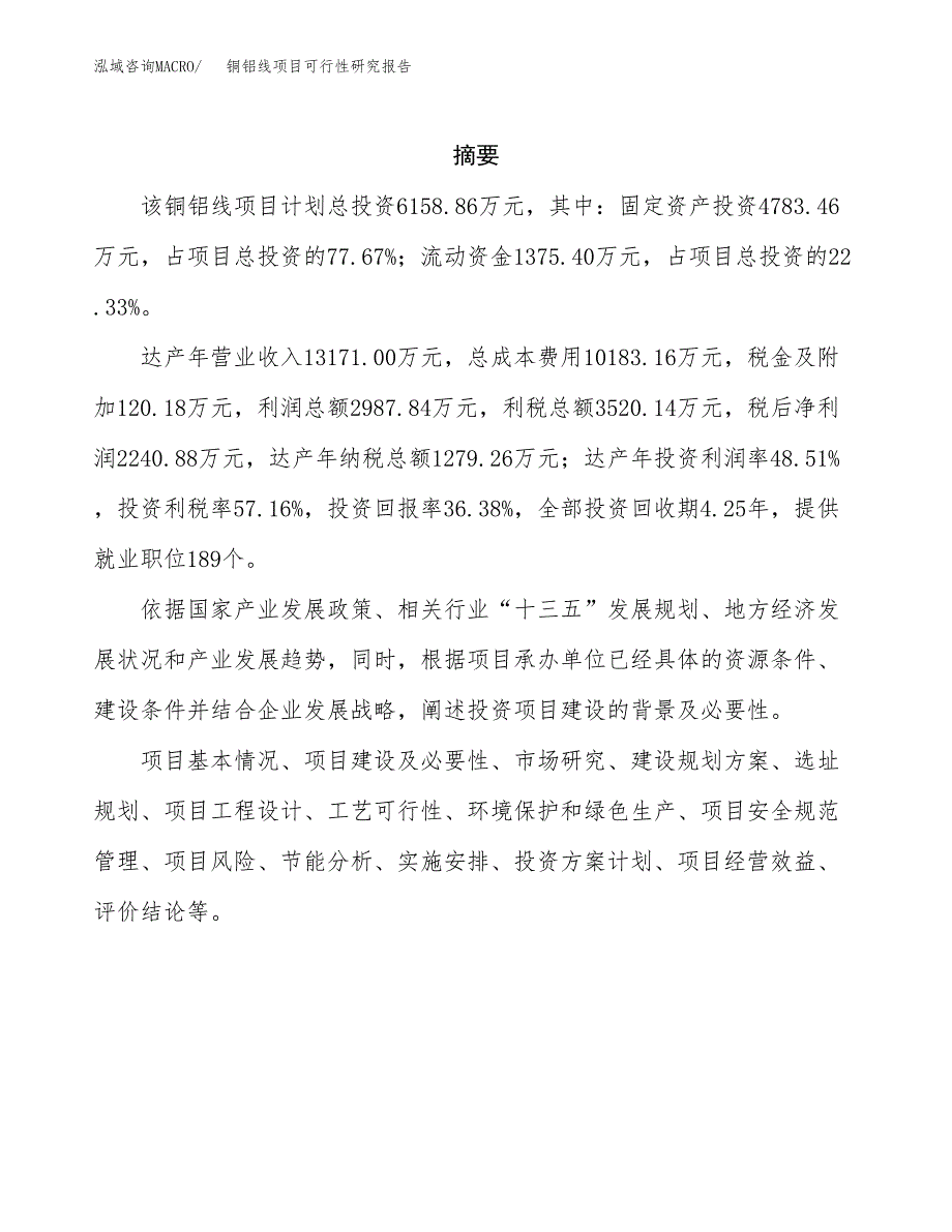 铜铝线项目可行性研究报告（总投资6000万元）（27亩）_第2页