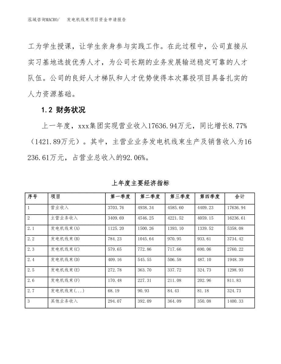 发电机线束项目资金申请报告.docx_第5页