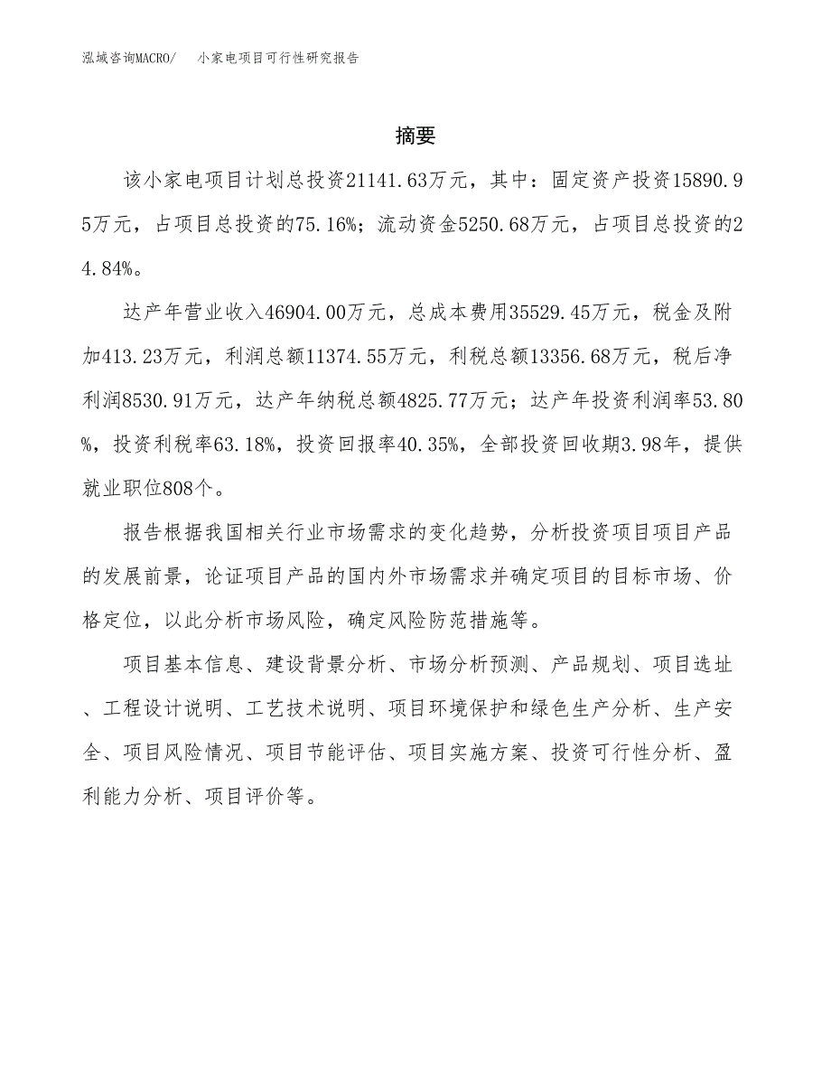 小家电项目可行性研究报告（总投资21000万元）（84亩）_第2页