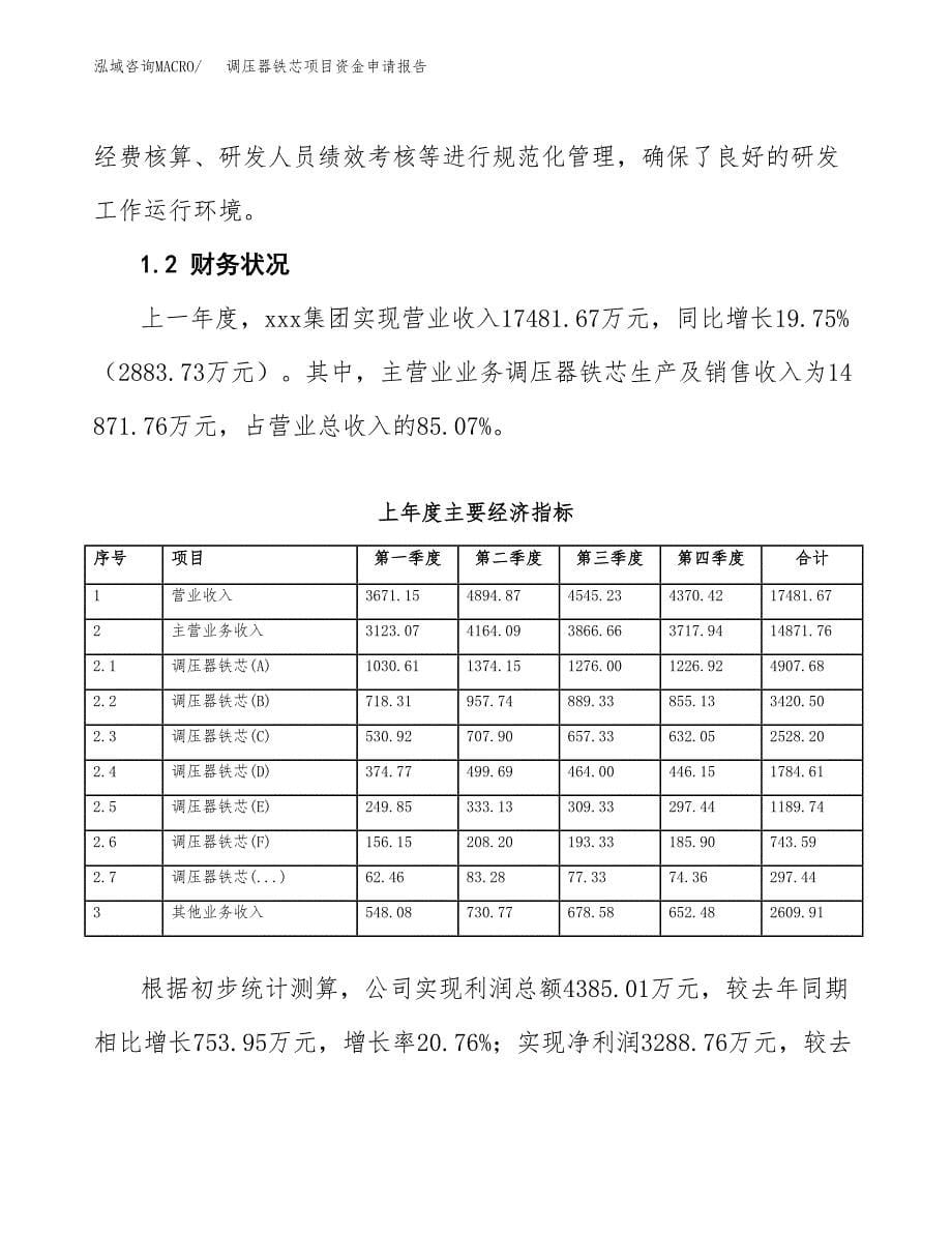 调压器铁芯项目资金申请报告.docx_第5页