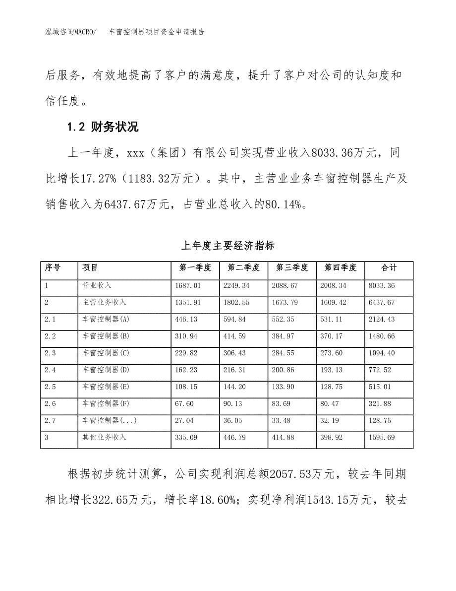 车窗控制器项目资金申请报告.docx_第5页