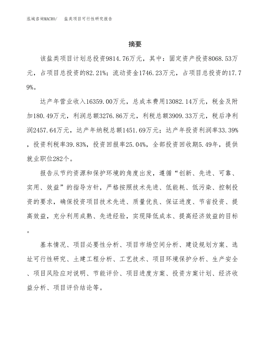 盐类项目可行性研究报告（总投资10000万元）（47亩）_第2页