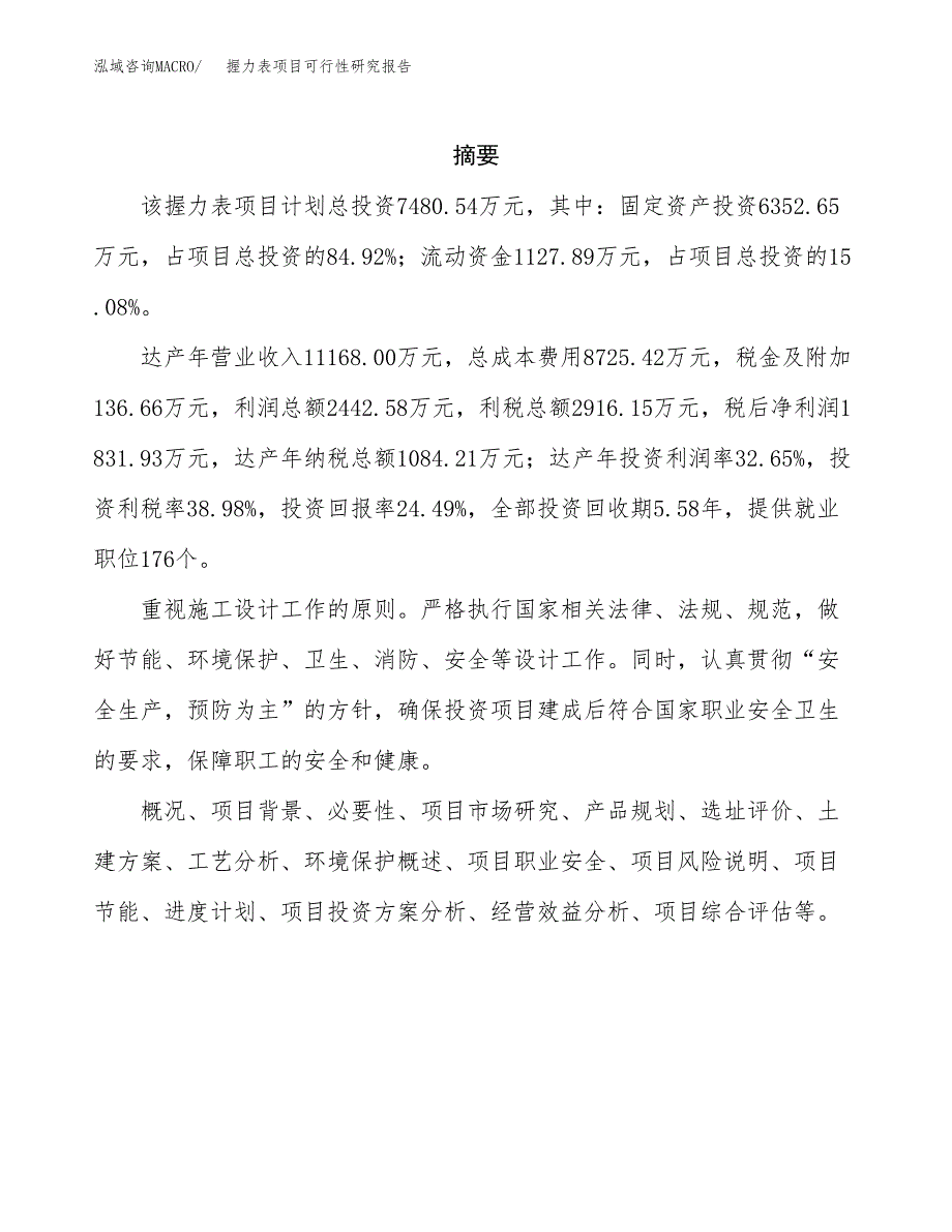 握力表项目可行性研究报告（总投资7000万元）（36亩）_第2页