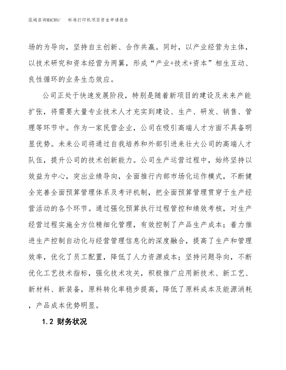 标准打印机项目资金申请报告.docx_第4页