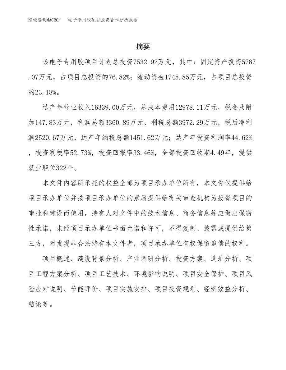 电子专用胶项目投资合作分析报告.docx_第2页