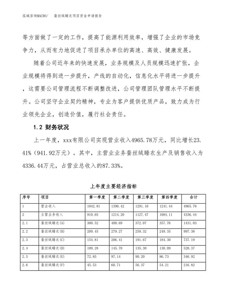 蚕丝绒睡衣项目资金申请报告.docx_第5页