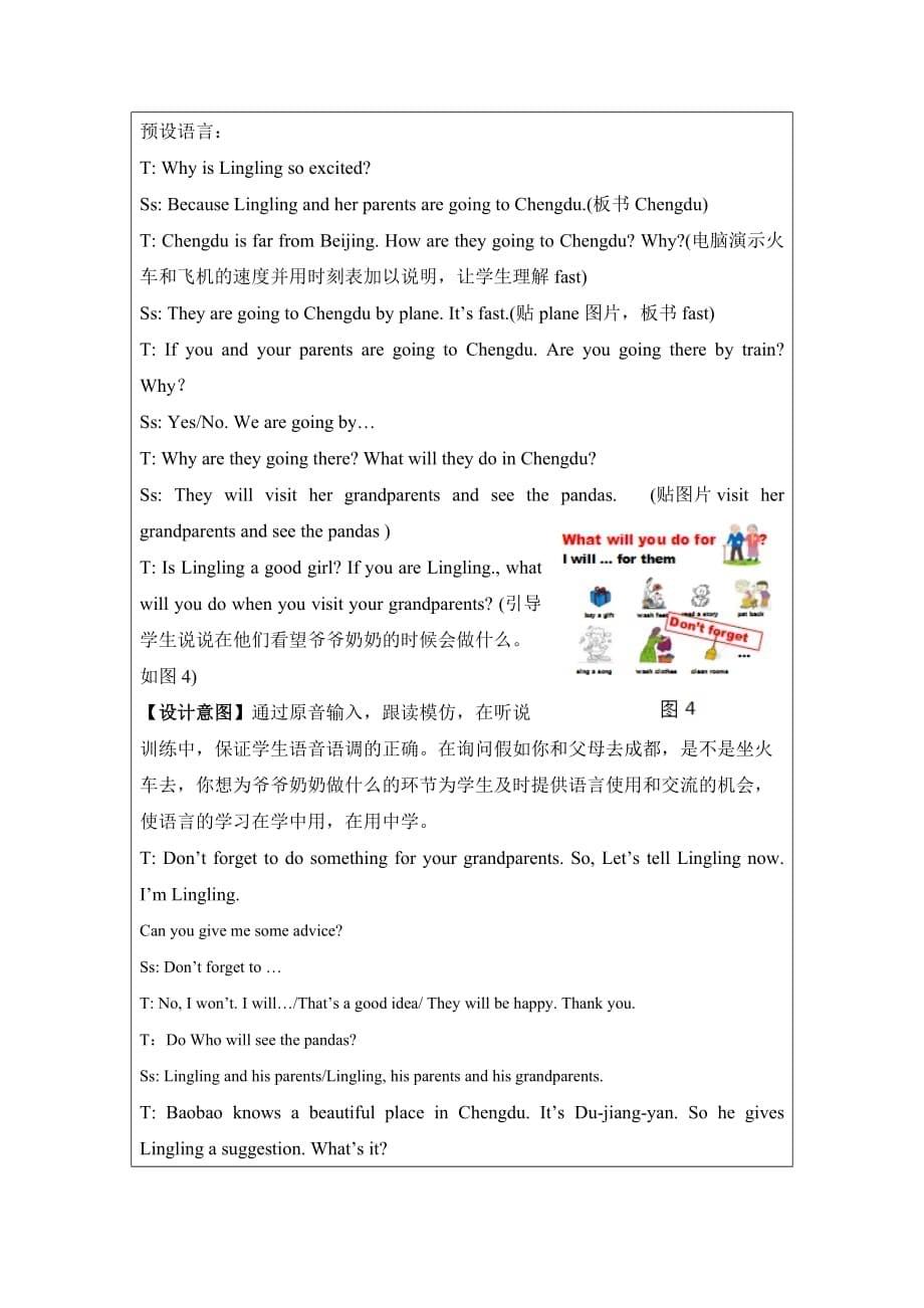 五年级上英语教案-Unit 7 What will you do in Chengdu Lesson 23 北京课改版_第5页
