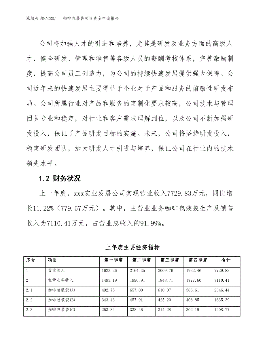 咖啡包装袋项目资金申请报告.docx_第4页