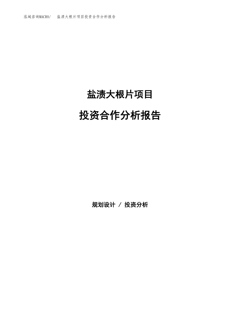 盐渍大根片项目投资合作分析报告.docx_第1页