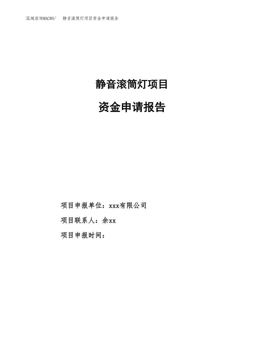 静音滚筒灯项目资金申请报告.docx_第1页