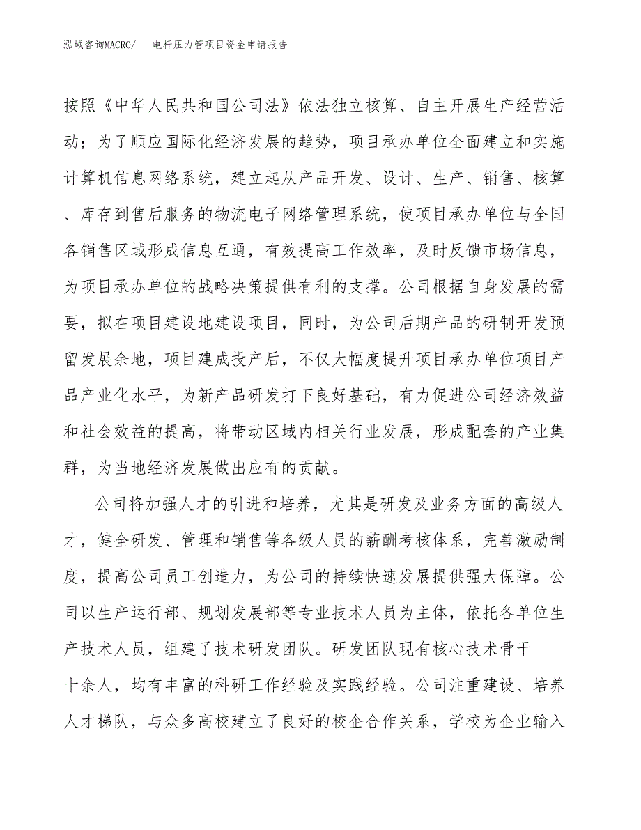 电杆压力管项目资金申请报告.docx_第4页