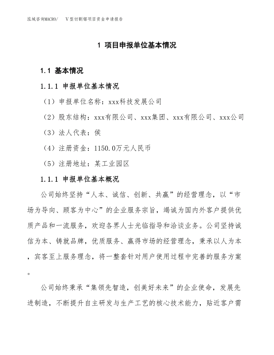 Ⅴ型切割锯项目资金申请报告.docx_第3页