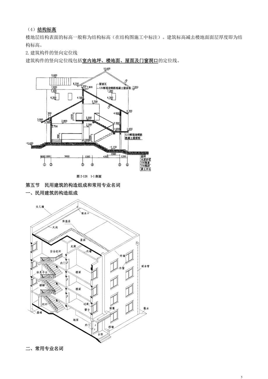 自考08984房屋建筑工程概论《房屋建筑构造》笔记小抄知识点总结归纳_第5页