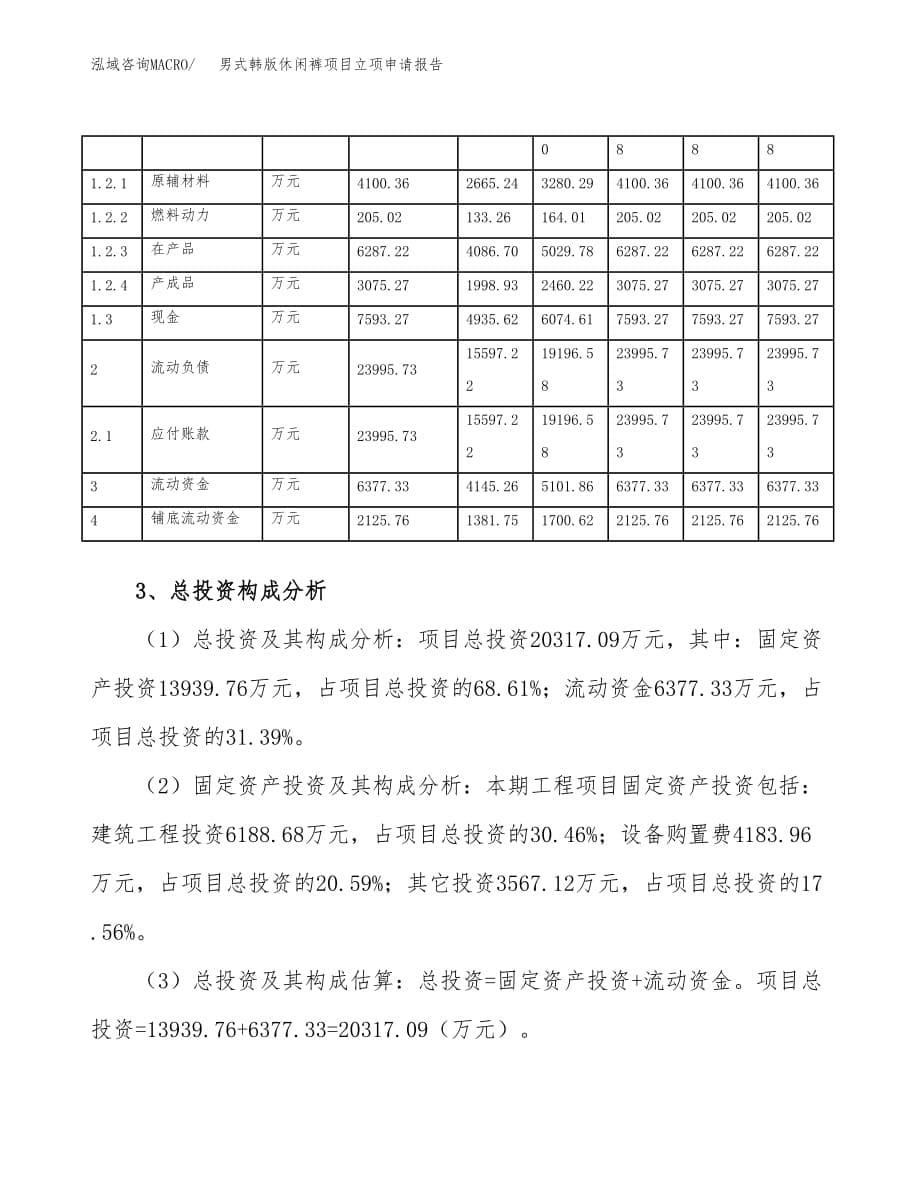 男式韩版休闲裤项目立项申请报告模板（总投资19000万元）_第5页