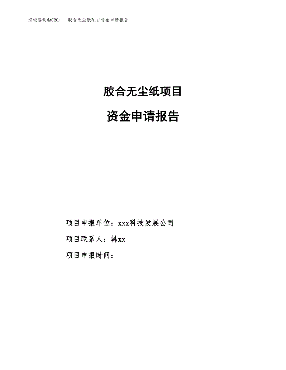 胶合无尘纸项目资金申请报告.docx_第1页