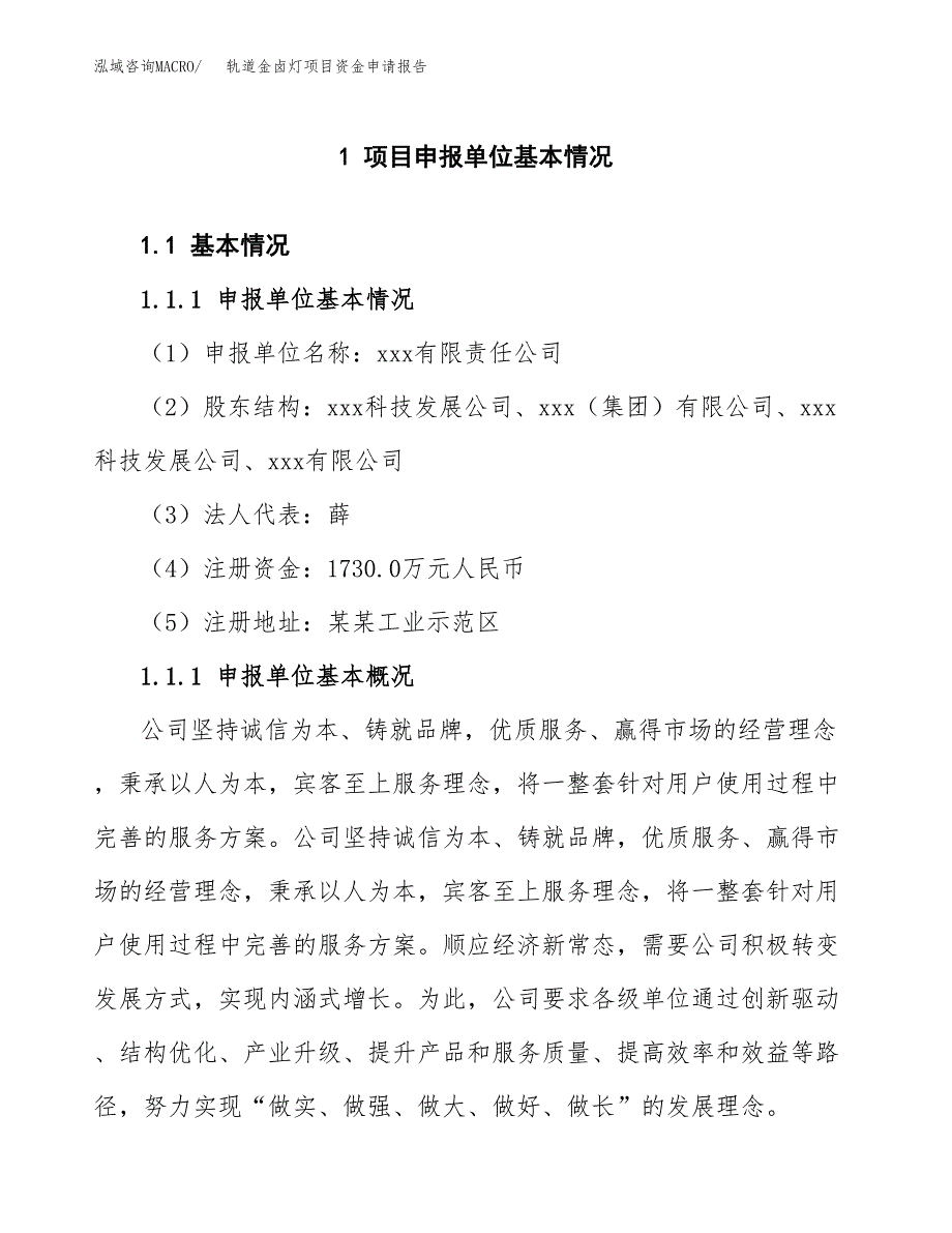 轨道金卤灯项目资金申请报告.docx_第3页