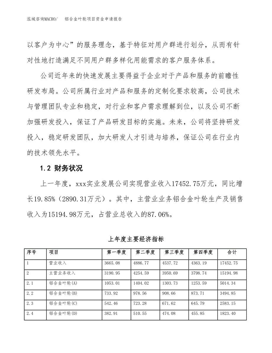 铝合金叶轮项目资金申请报告.docx_第5页