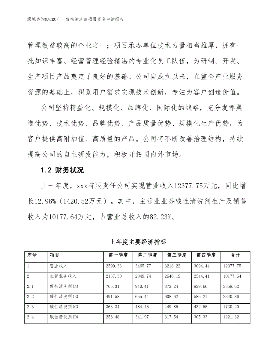 酸性清洗剂项目资金申请报告.docx_第4页