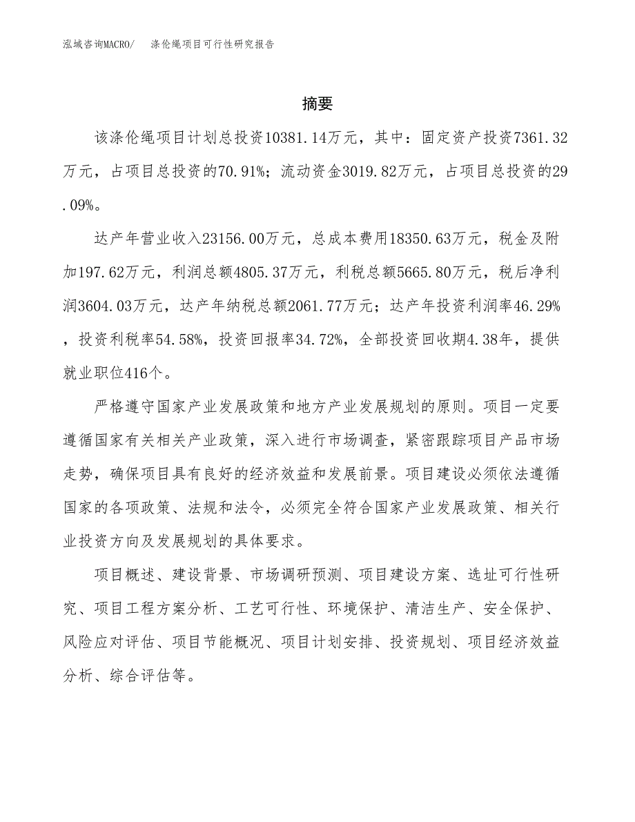 涤伦绳项目可行性研究报告（总投资10000万元）（44亩）_第2页