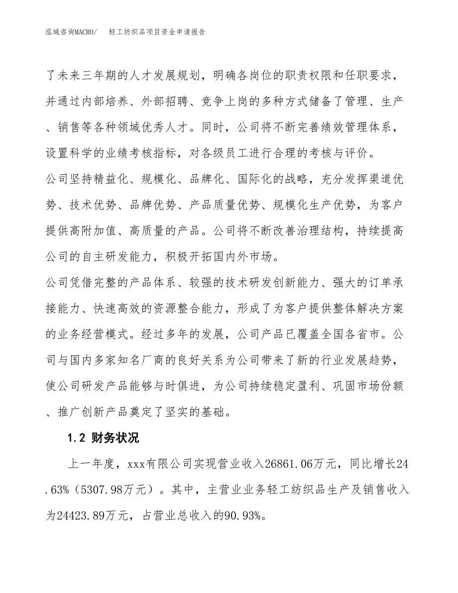 轻工纺织品项目资金申请报告.docx_第5页