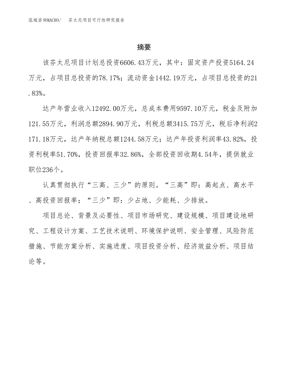 芬太尼项目可行性研究报告（总投资7000万元）（28亩）_第2页