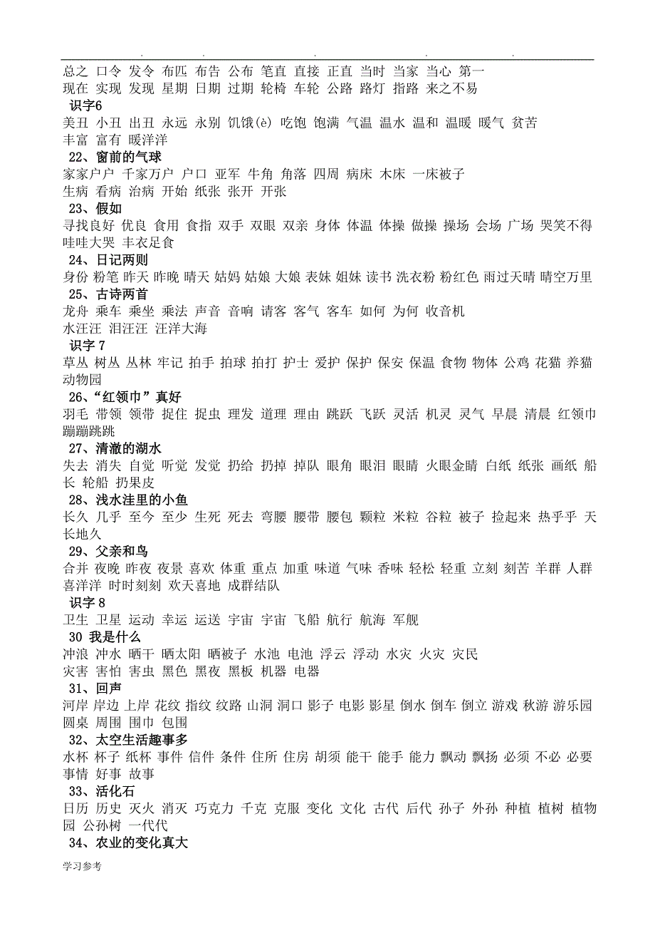 人版小学语文1_6年级词语盘点汇总_第4页