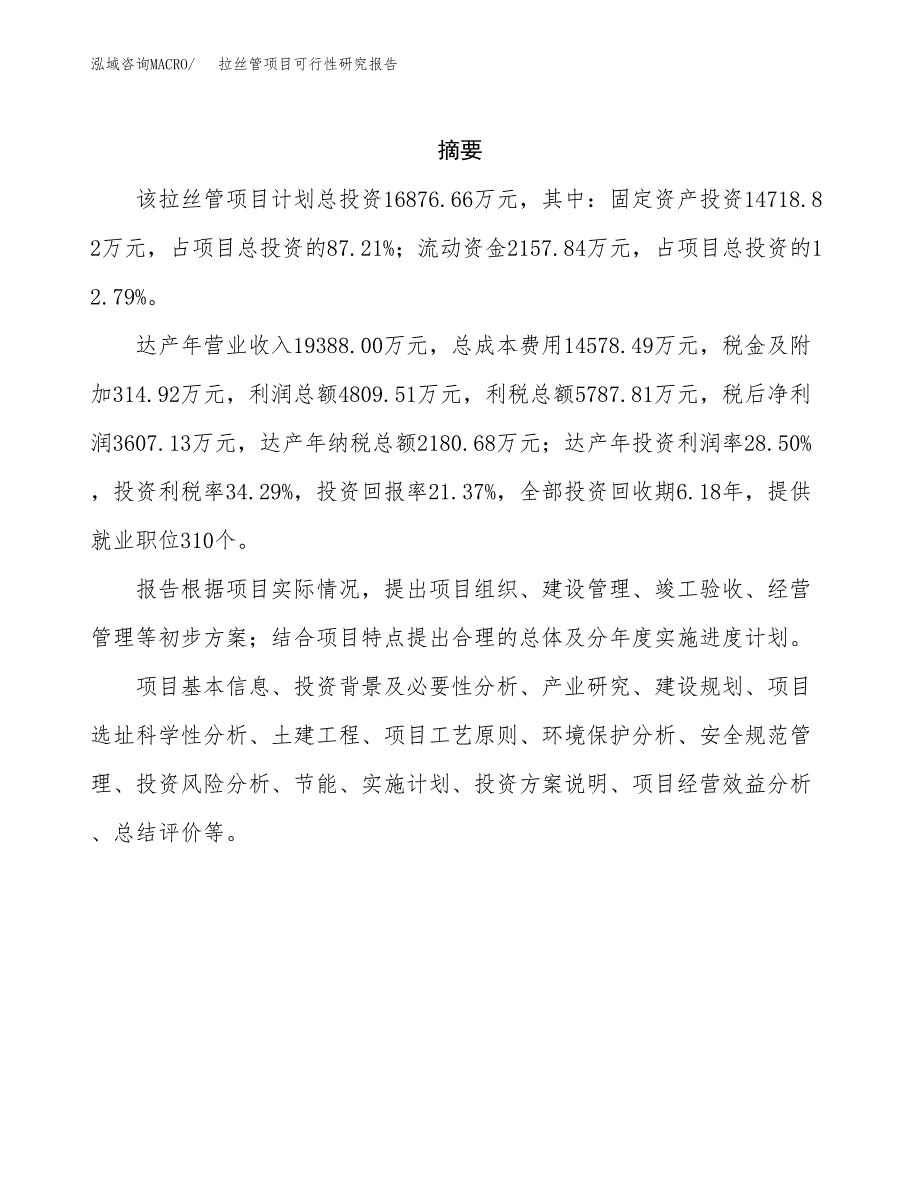 拉丝管项目可行性研究报告（总投资17000万元）（88亩）_第2页