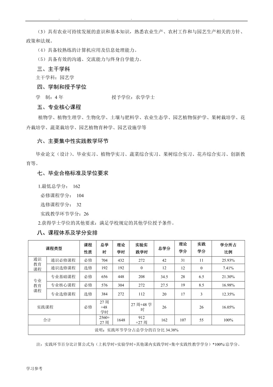 园艺专业培养方案(本科)___农林科学学院_第2页