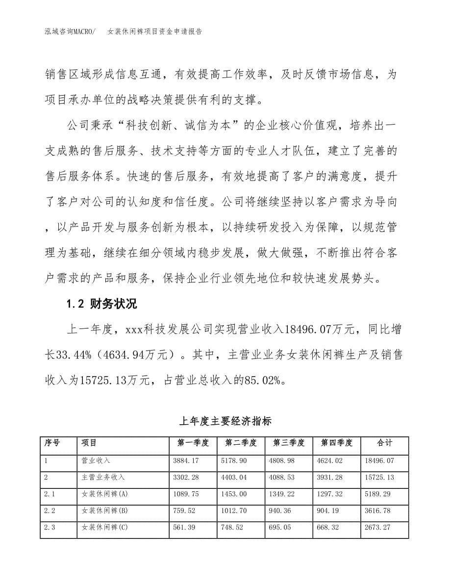 女装休闲裤项目资金申请报告.docx_第5页