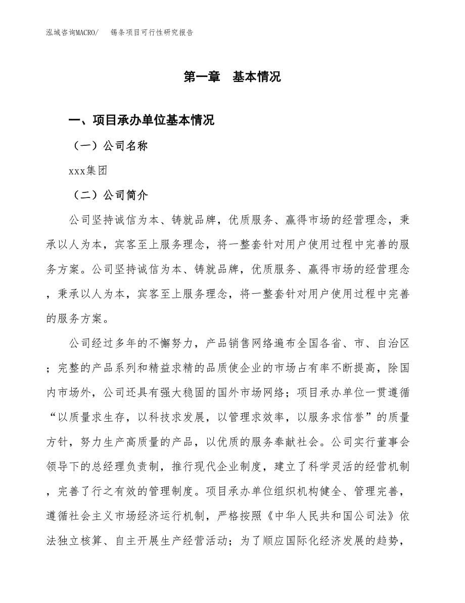 锡条项目可行性研究报告（总投资23000万元）（87亩）_第5页