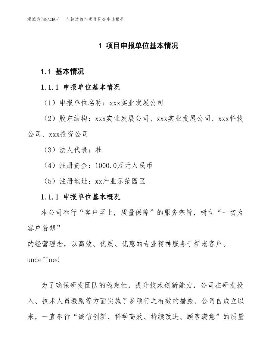 车辆运输车项目资金申请报告.docx_第3页