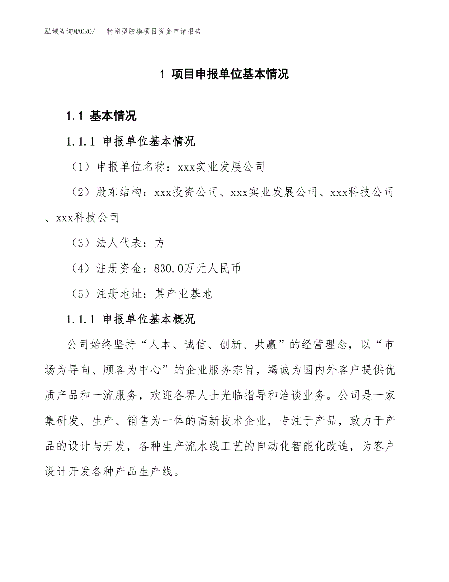 精密型胶模项目资金申请报告.docx_第3页