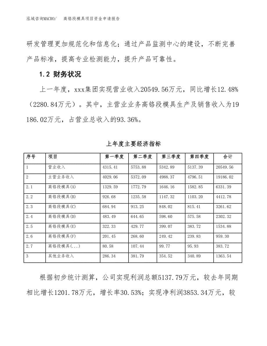 高铬段模具项目资金申请报告.docx_第5页