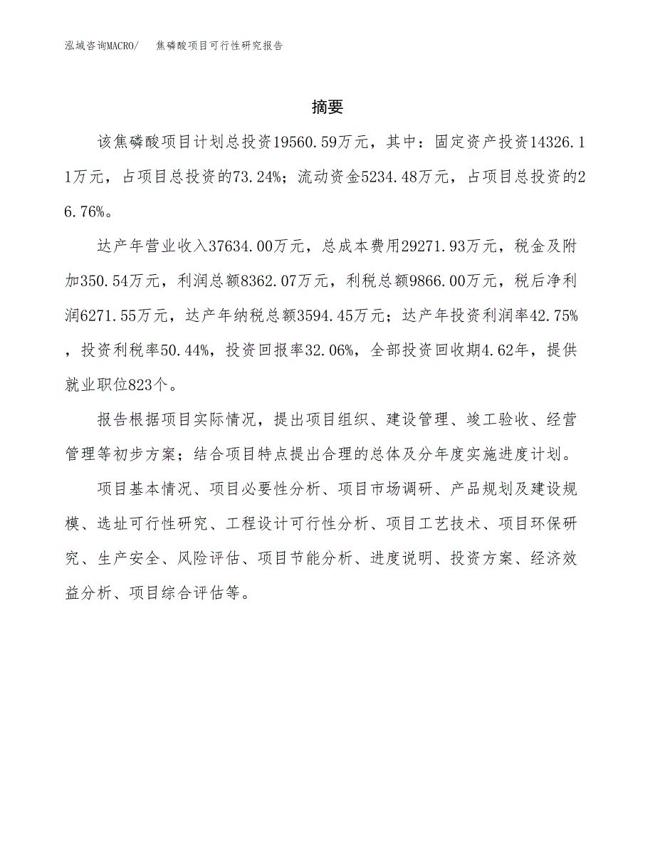 焦磷酸项目可行性研究报告（总投资20000万元）（80亩）_第2页