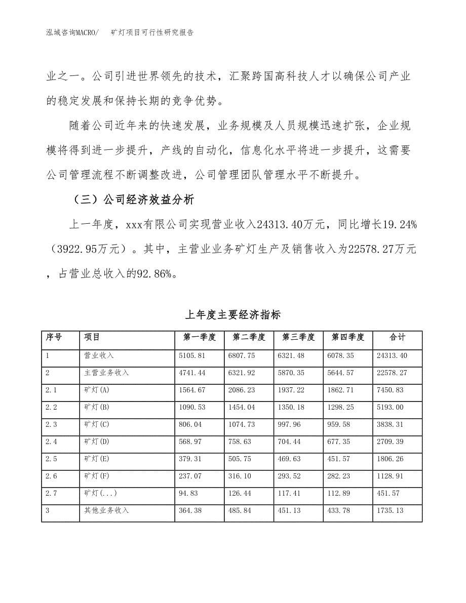 矿灯项目可行性研究报告（总投资13000万元）（43亩）_第5页