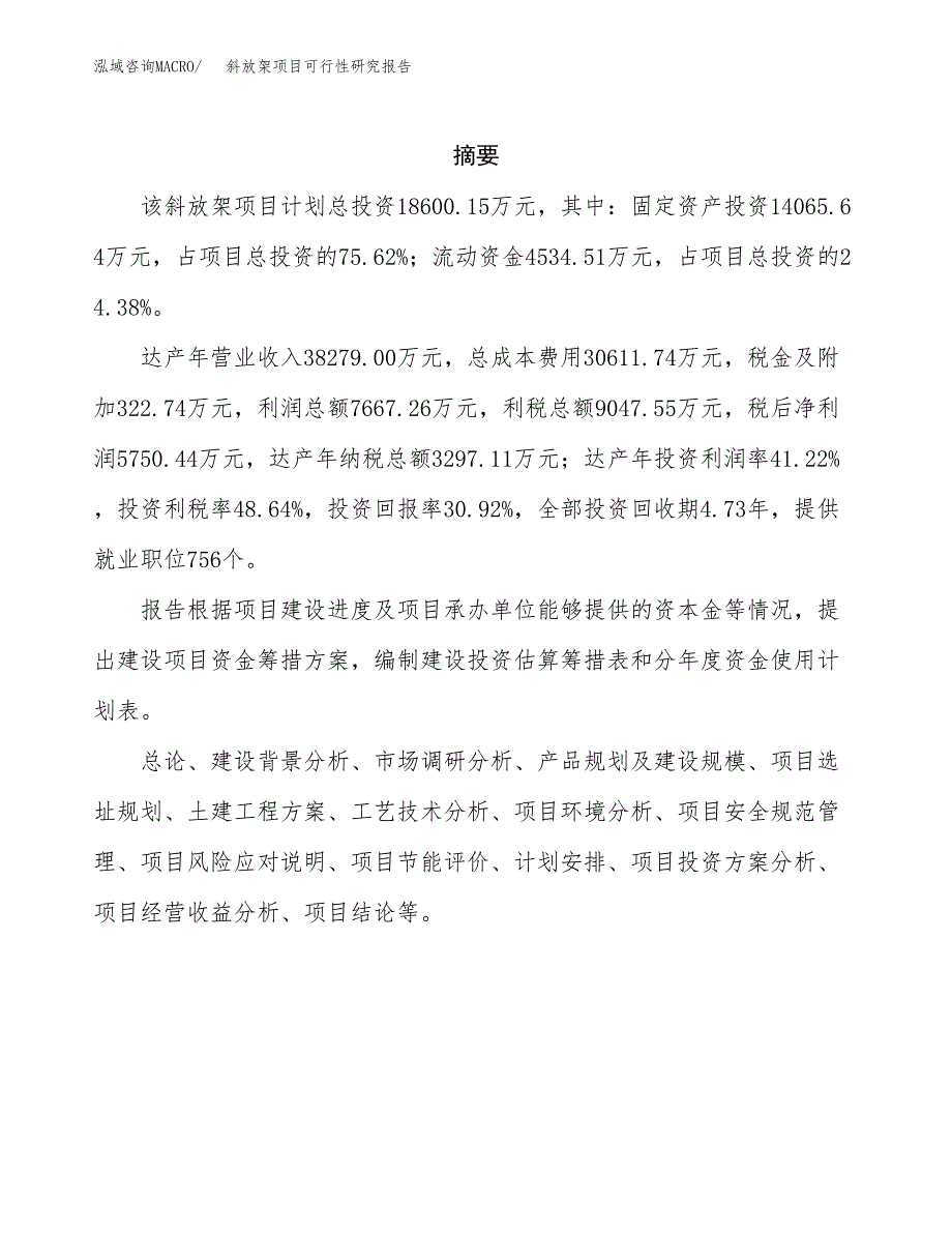 斜放架项目可行性研究报告（总投资19000万元）（73亩）_第2页