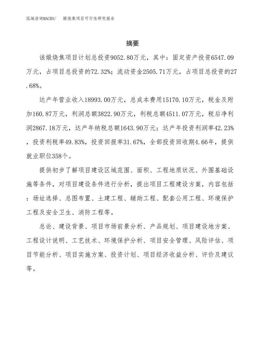 煅烧焦项目可行性研究报告（总投资9000万元）（37亩）_第2页