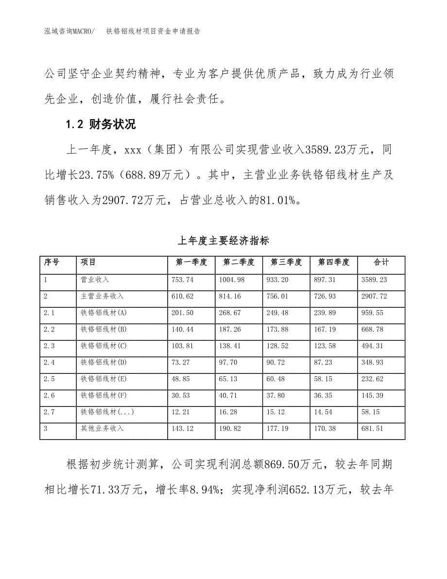 铁铬铝线材项目资金申请报告.docx_第5页