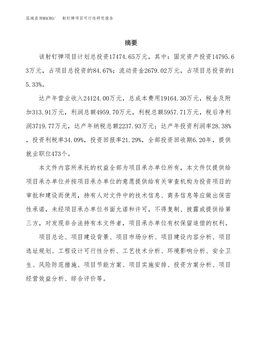 射钉弹项目可行性研究报告（总投资17000万元）（87亩）_第2页