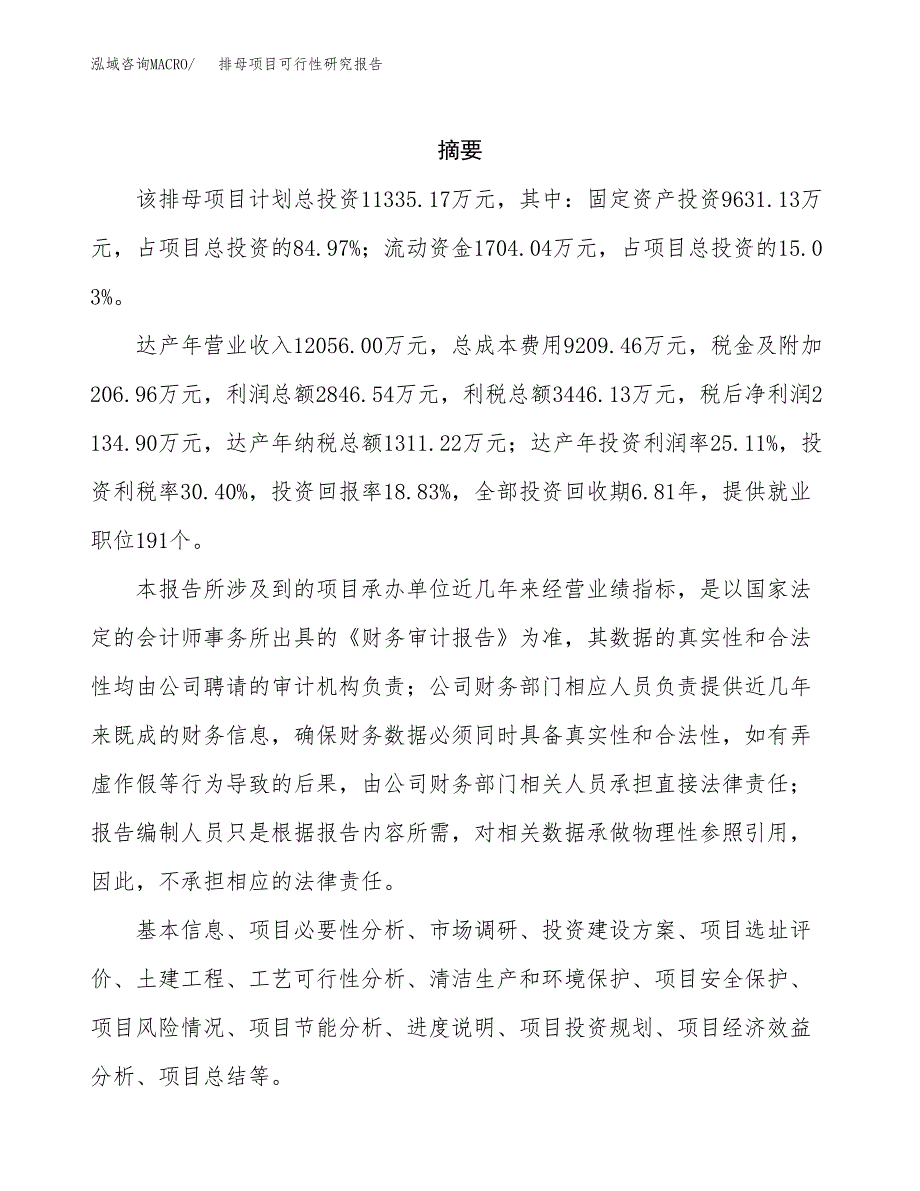 排母项目可行性研究报告（总投资11000万元）（60亩）_第2页