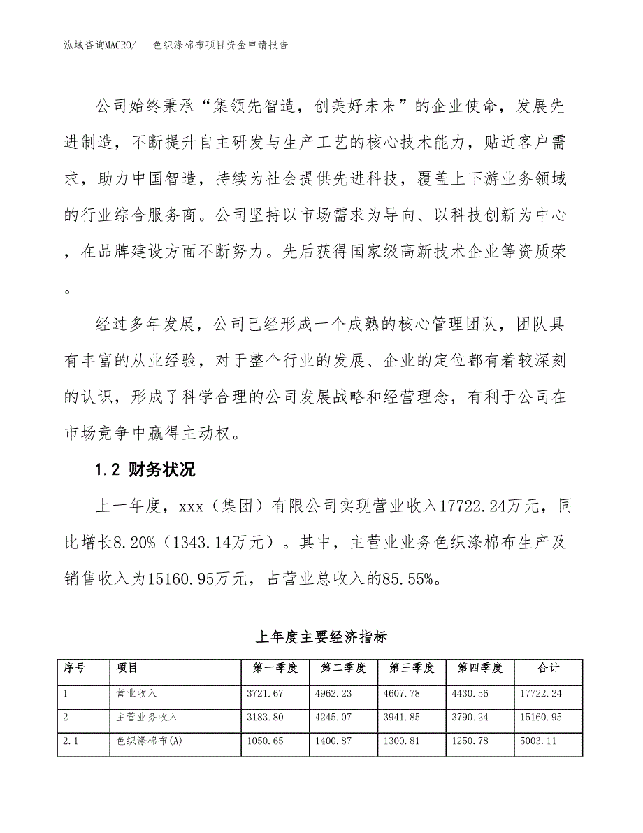 色织涤棉布项目资金申请报告.docx_第4页