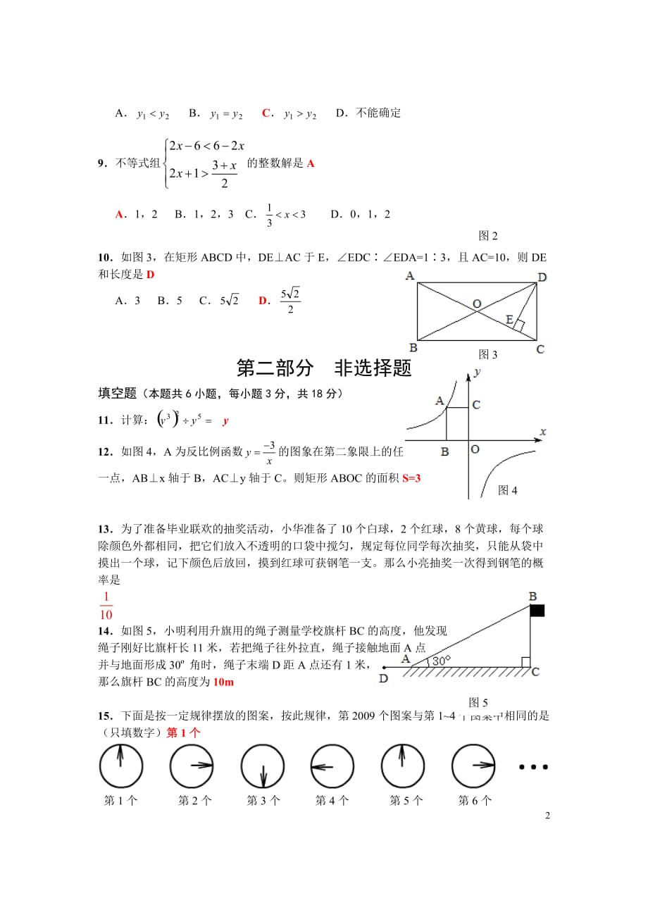 2009年广东省深圳市中考数学试卷及参考答案1_第2页