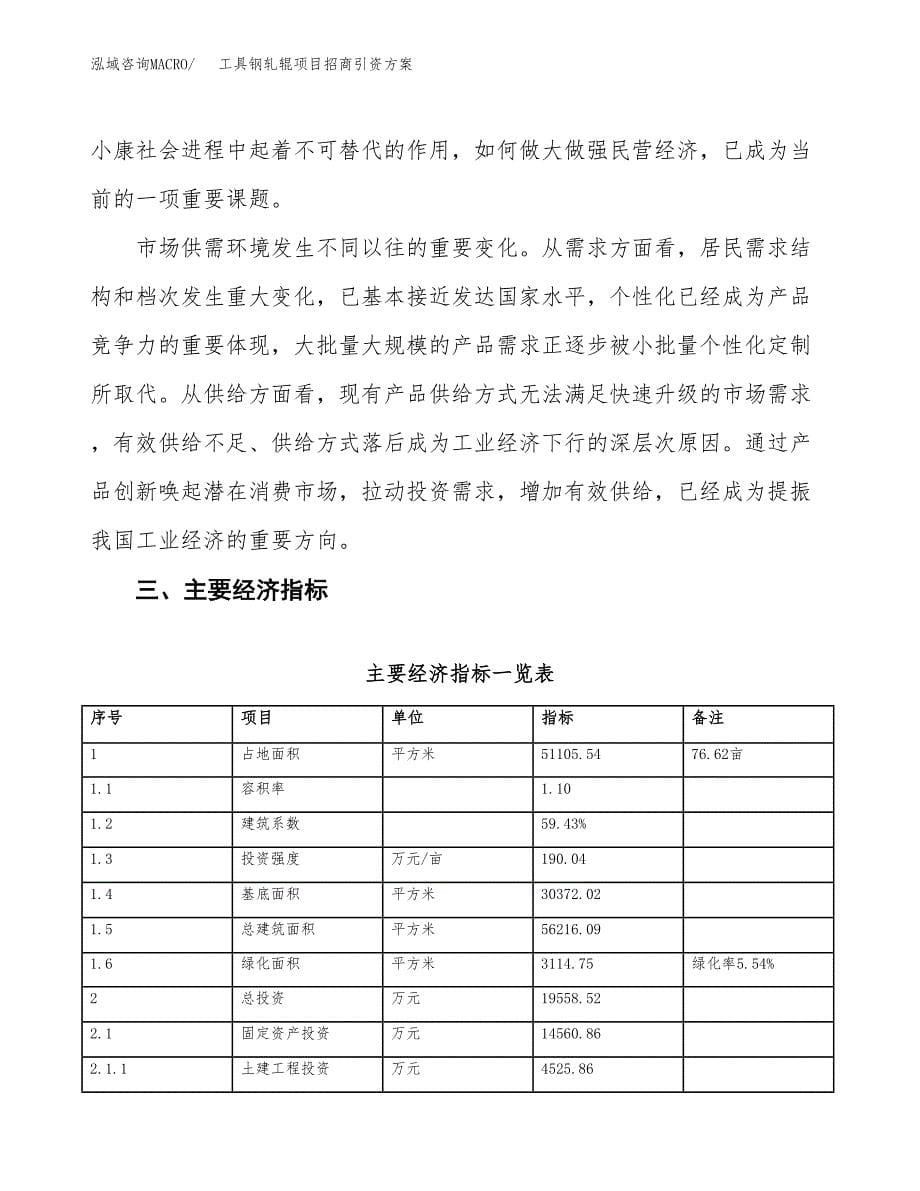 工具钢轧辊项目招商引资方案(立项报告).docx_第5页
