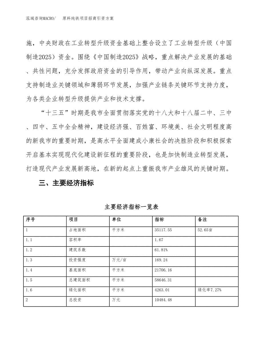 原料纯铁项目招商引资方案(立项报告).docx_第5页