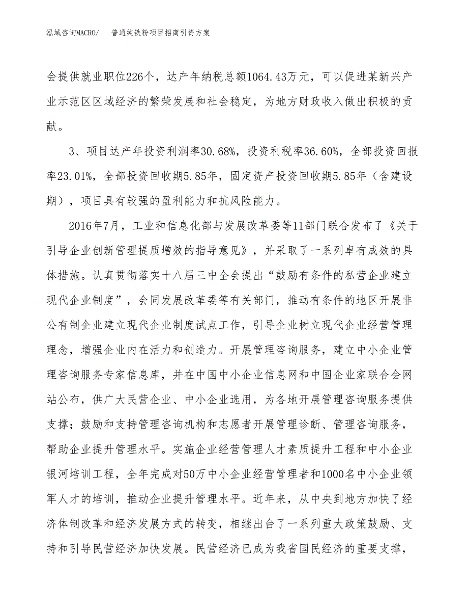 普通纯铁粉项目招商引资方案(立项报告).docx_第4页