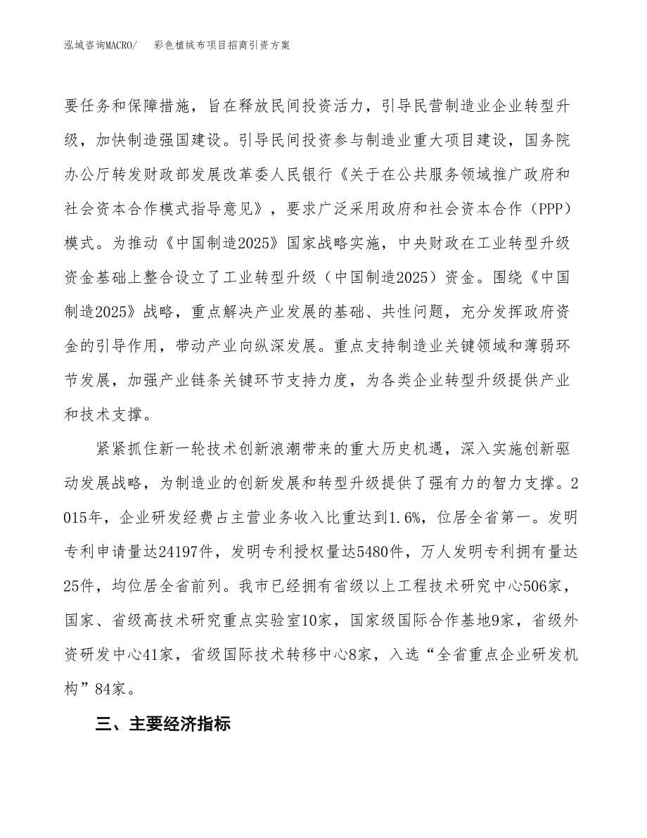 彩色植绒布项目招商引资方案(立项报告).docx_第5页